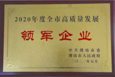 人生就是搏尊龙医药下属山东人生就是搏尊龙药业喜获潍坊市“高质量发展领军企业”荣誉称号