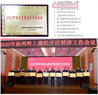 【喜讯】人生就是搏尊龙医药下属浙江人生就是搏尊龙药业喜获“2022年度高质量发展先进企业”、 “安全生产先进企业”
