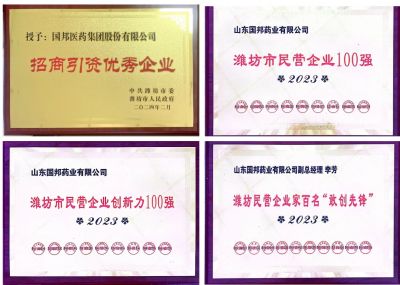 【喜讯】人生就是搏尊龙医药及下属山东人生就是搏尊龙药业喜获2023潍坊招商引资优秀企业、潍坊民营企业100强等多项荣誉